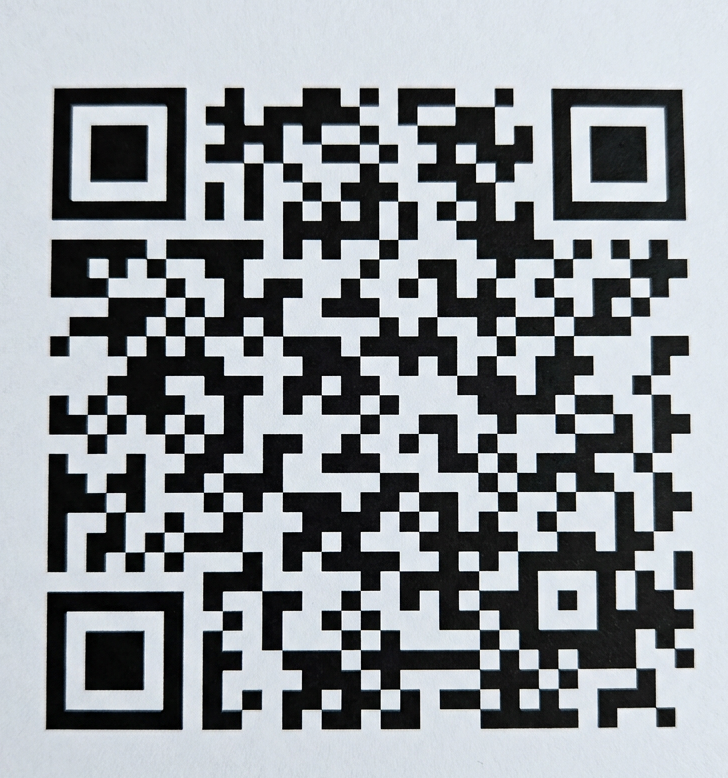 Black and white QR code on white background